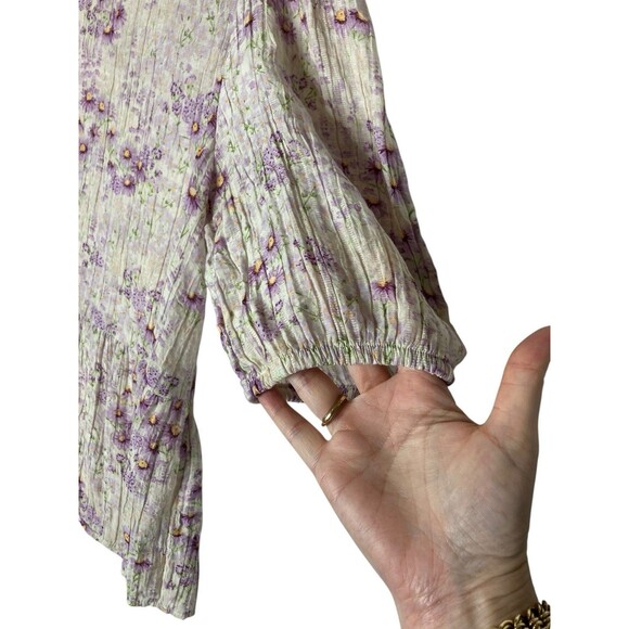 H&M Peplum Floral Blouse Womens M Fairycore, Cottage, Whimsy - Picture 11 of 13